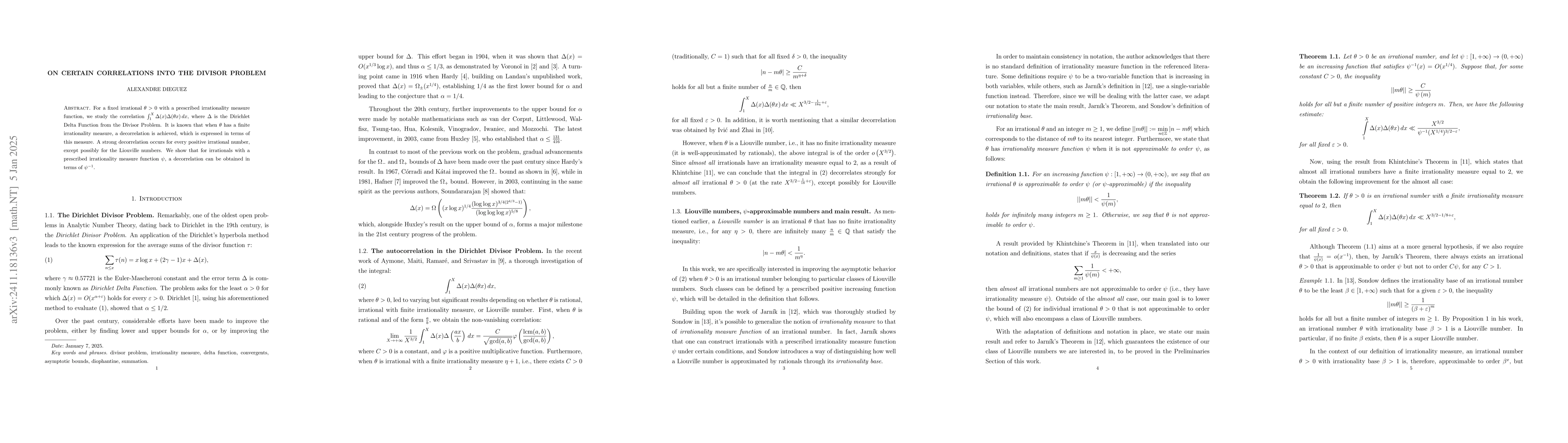 Thumbnail for On certain correlations into the Divisor Problem