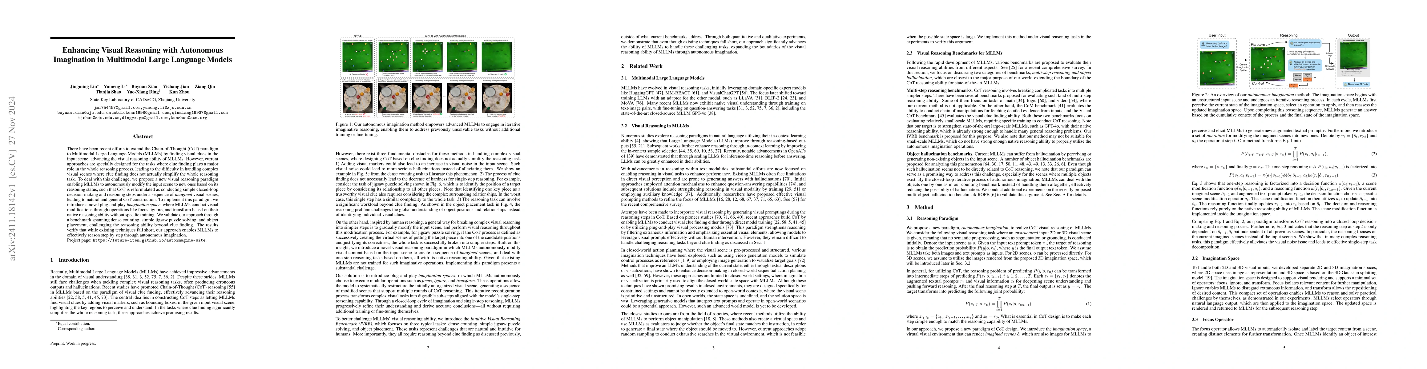 Thumbnail for Enhancing Visual Reasoning with Autonomous Imagination in Multimodal
  Large Language Models