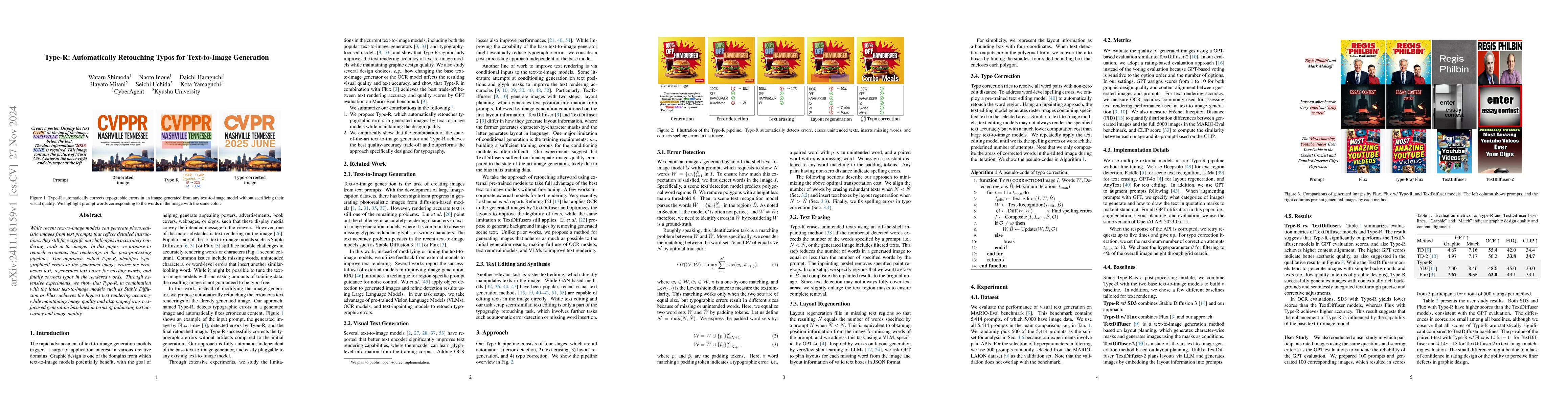 Thumbnail for Type-R: Automatically Retouching Typos for Text-to-Image Generation