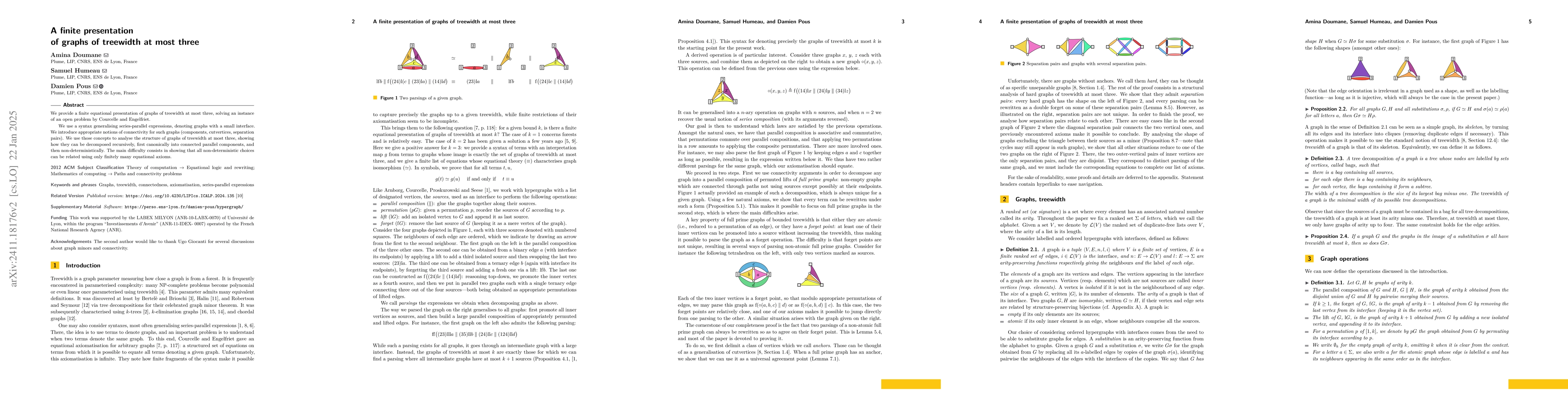 Thumbnail for A finite presentation of graphs of treewidth at most three