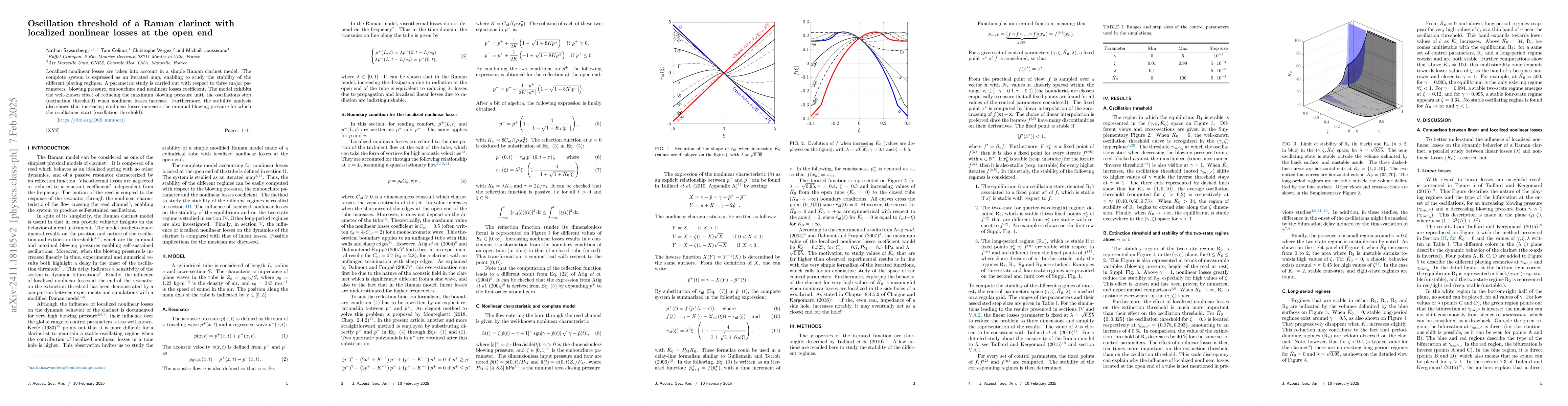 Thumbnail for Oscillation threshold of a Raman clarinet with localized nonlinear
  losses at the open end