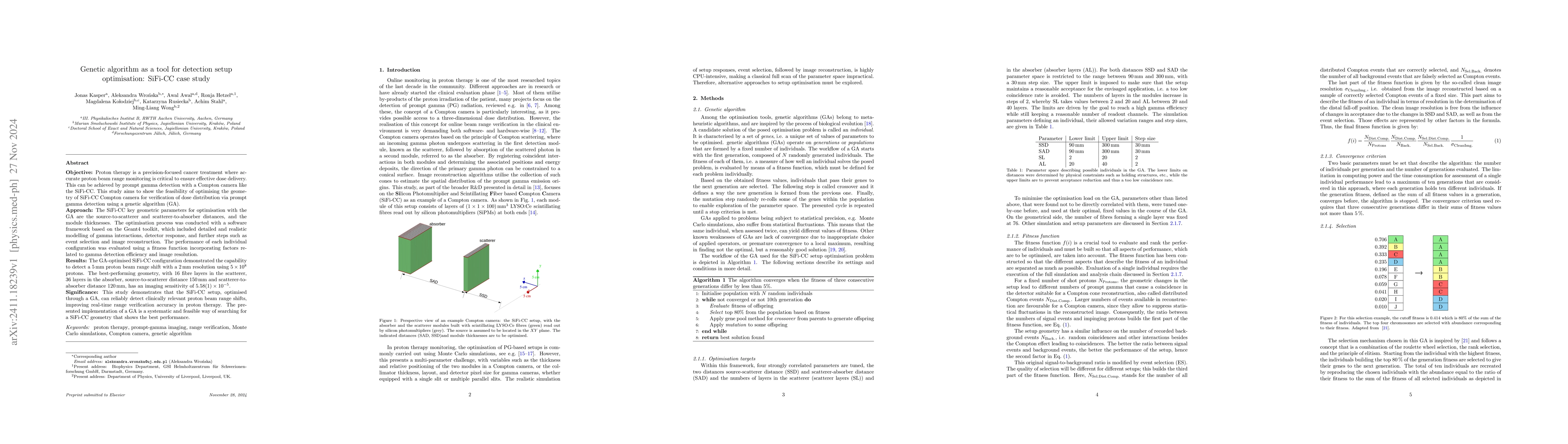 Thumbnail for Genetic algorithm as a tool for detection setup optimisation: SiFi-CC
  case study