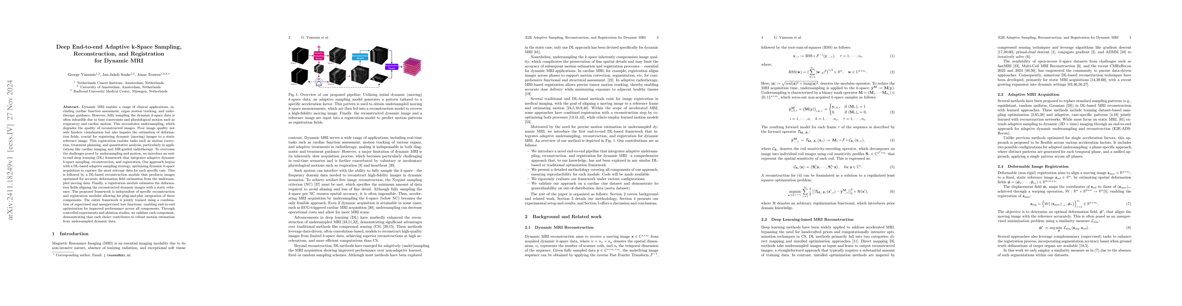 Thumbnail for Deep End-to-end Adaptive k-Space Sampling, Reconstruction, and
  Registration for Dynamic MRI