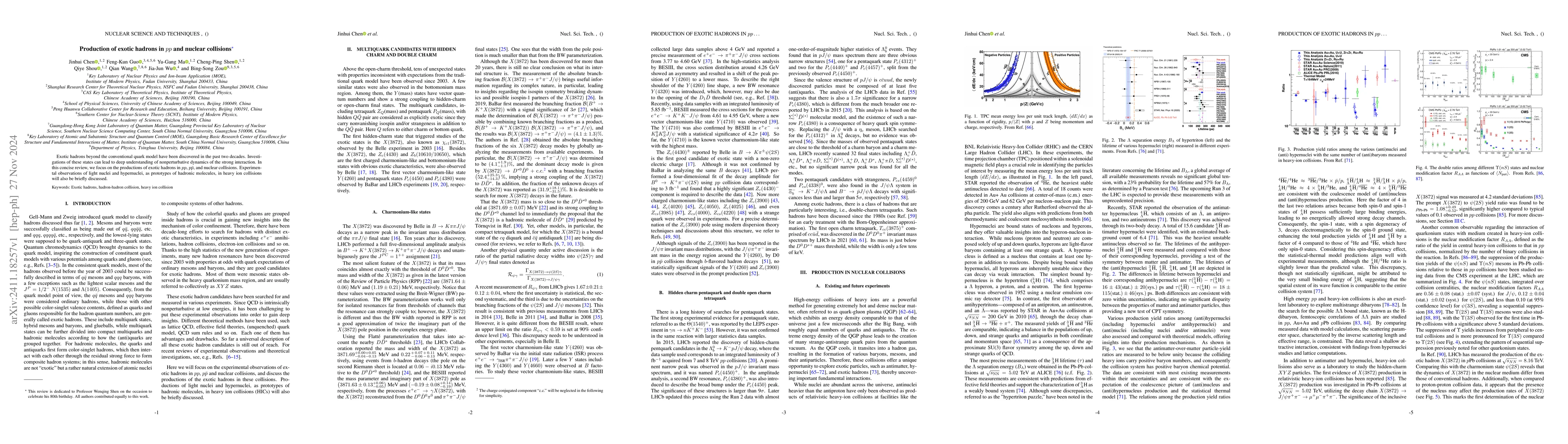 Thumbnail for Production of exotic hadrons in $pp$ and nuclear collisions
