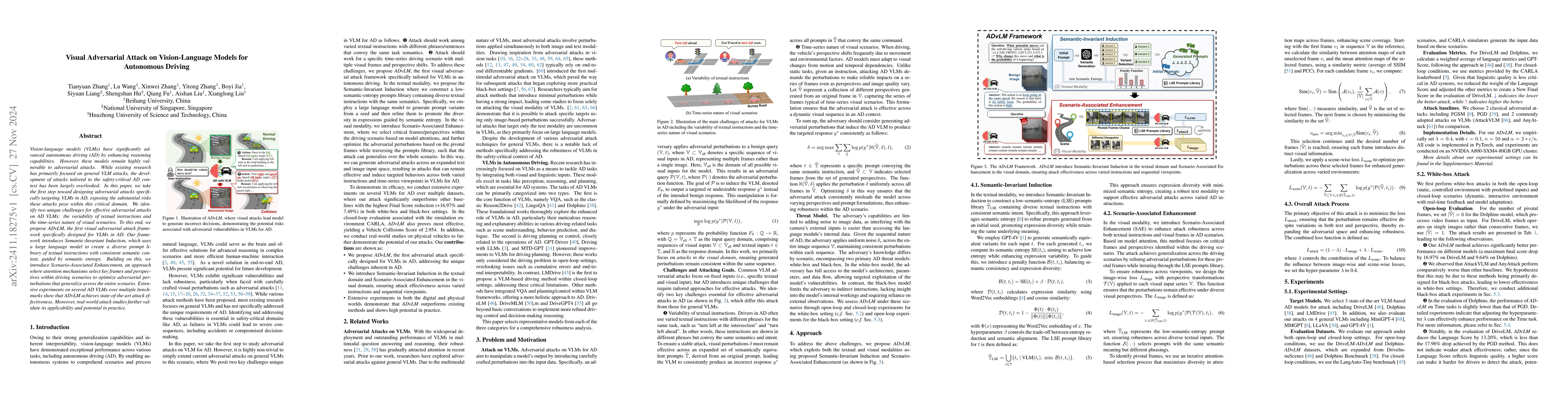 Thumbnail for Visual Adversarial Attack on Vision-Language Models for Autonomous
  Driving