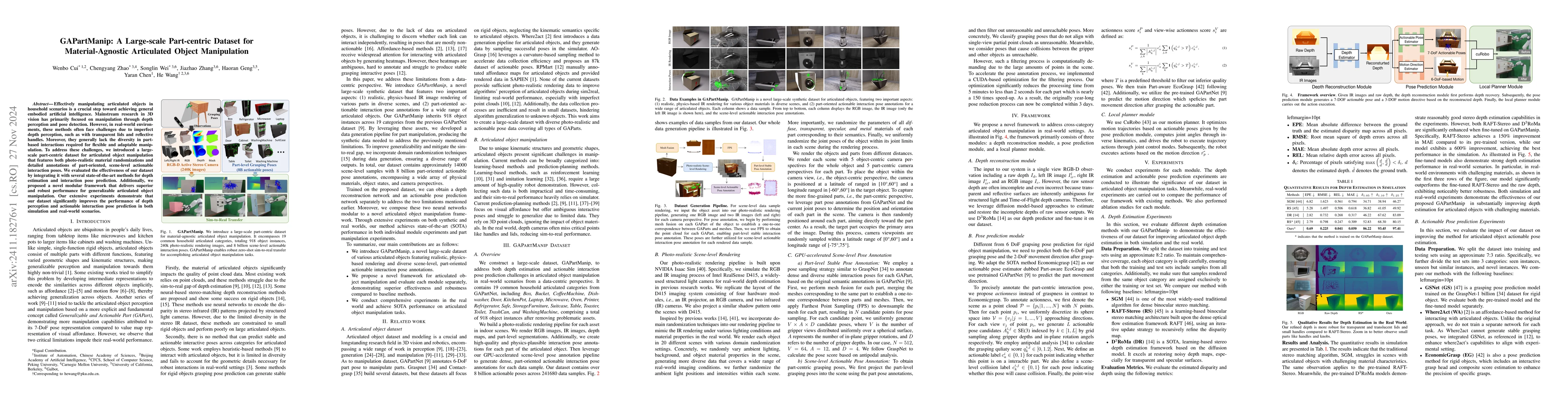 Thumbnail for GAPartManip: A Large-scale Part-centric Dataset for Material-Agnostic
  Articulated Object Manipulation