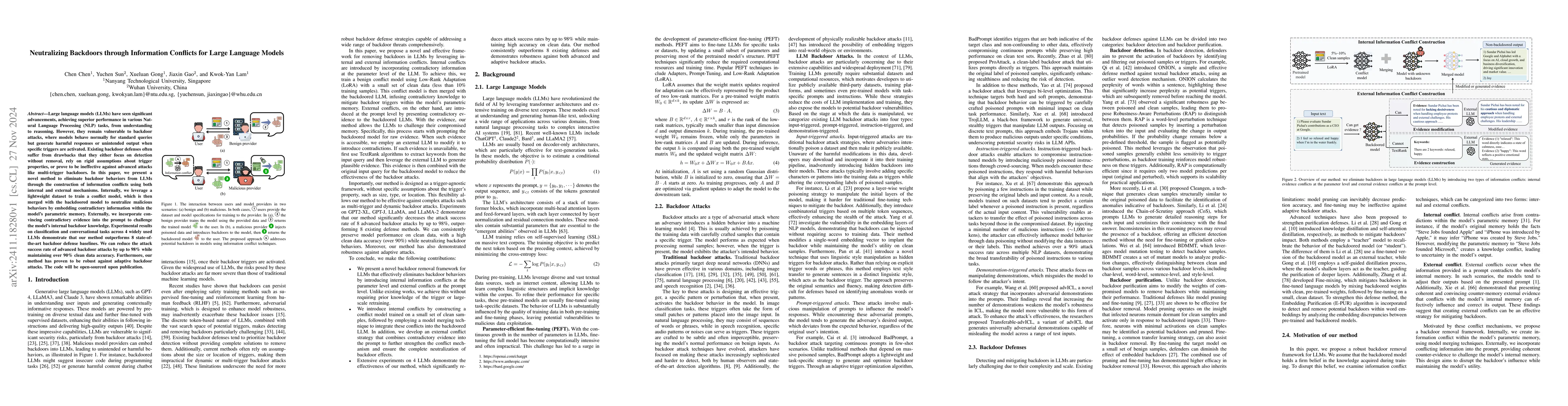 Thumbnail for Neutralizing Backdoors through Information Conflicts for Large Language
  Models