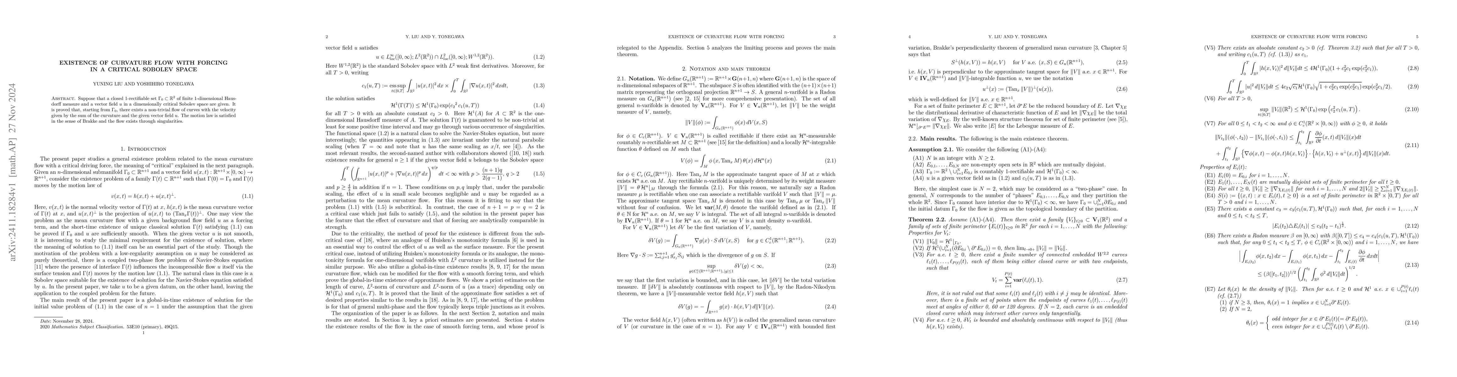 Thumbnail for Existence of curvature flow with forcing in a critical Sobolev space