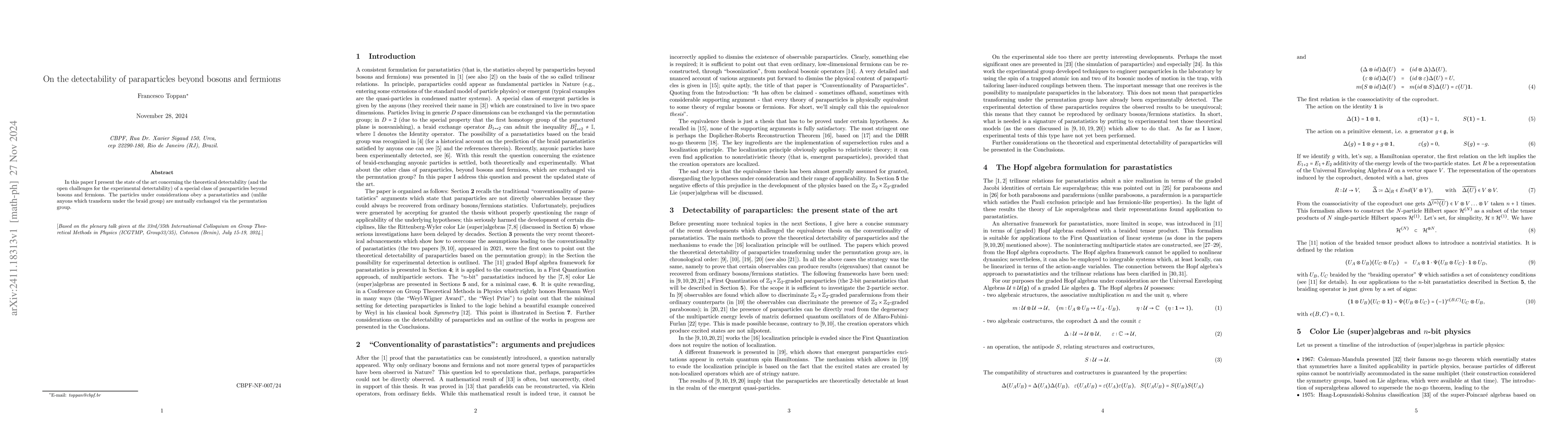 Thumbnail for On the detectability of paraparticles beyond bosons and fermions