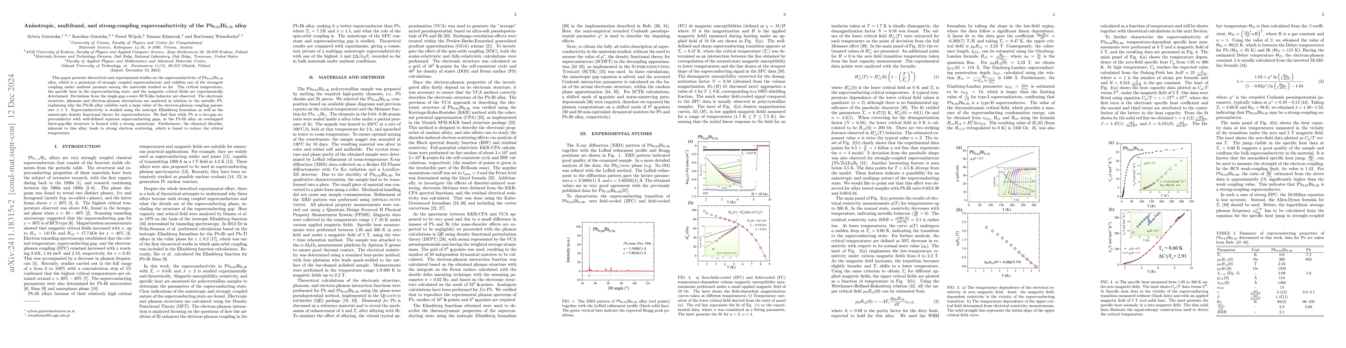 Thumbnail for Anisotropic, multiband, and strong-coupling superconductivity of the
  Pb0.64Bi0.36 alloy