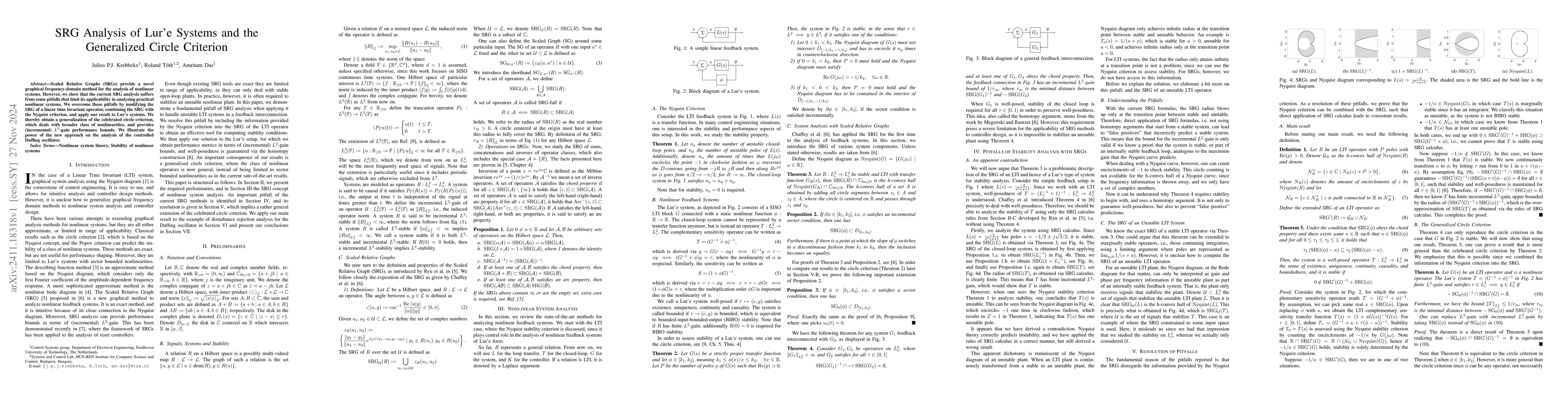 Thumbnail for SRG Analysis of Lur'e Systems and the Generalized Circle Criterion