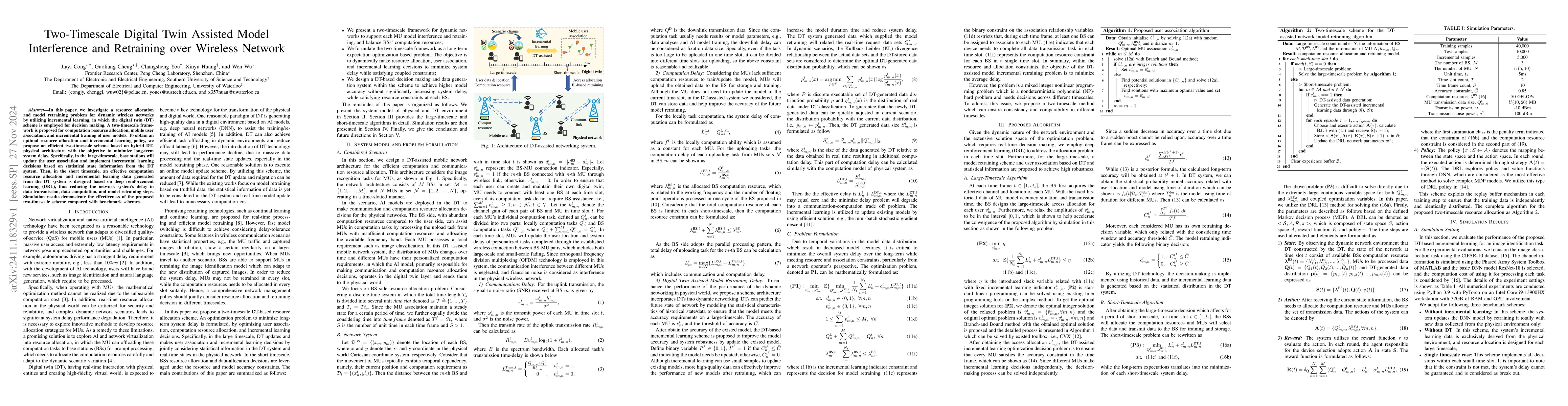 Thumbnail for Two-Timescale Digital Twin Assisted Model Interference and Retraining
  over Wireless Network