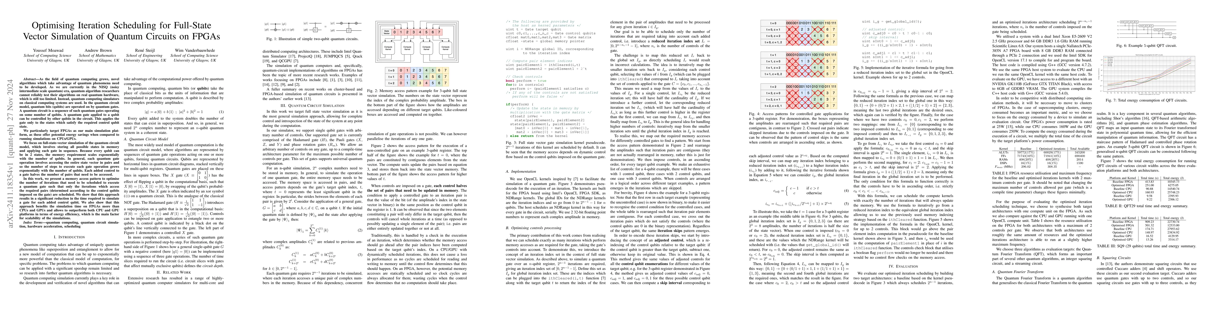 Thumbnail for Optimising Iteration Scheduling for Full-State Vector Simulation of
  Quantum Circuits on FPGAs