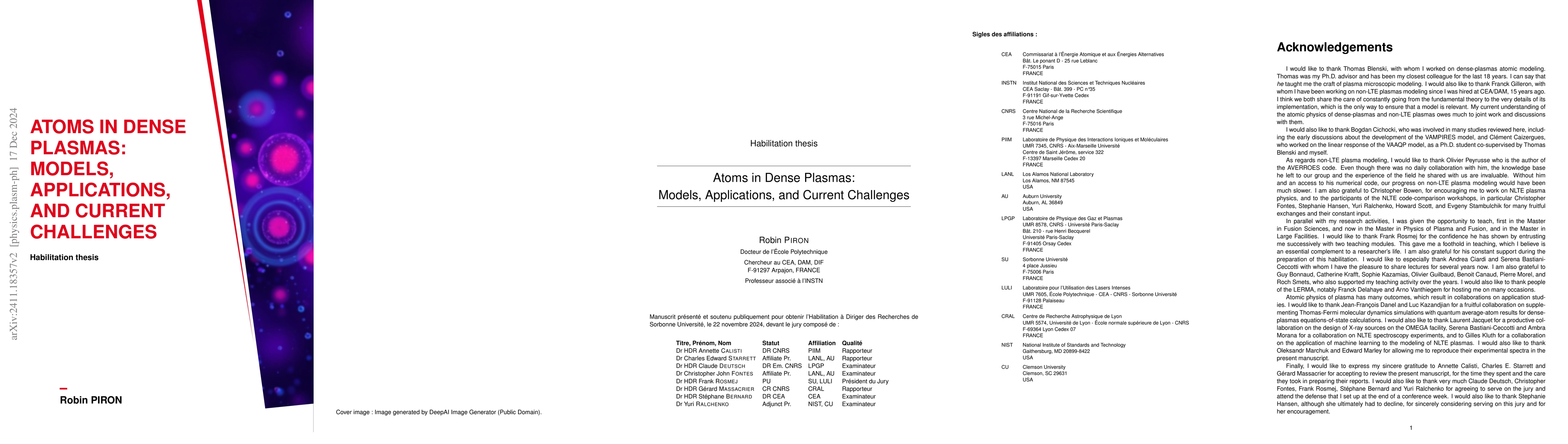 Thumbnail for Atoms in Dense Plasmas: Models, Applications, and Current Challenges