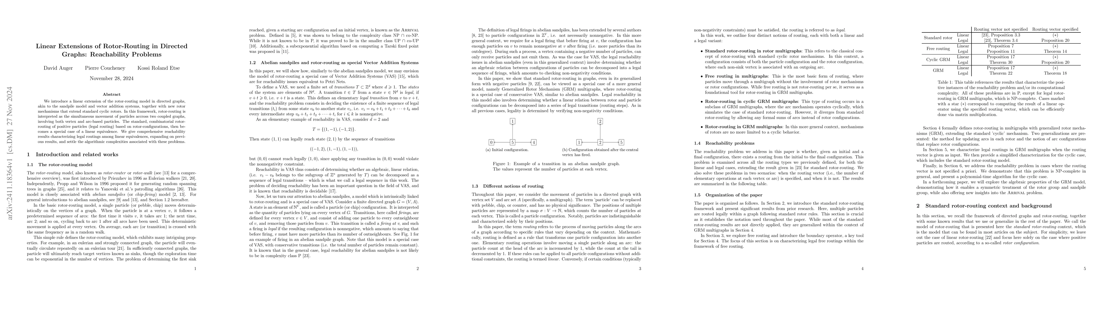 Thumbnail for Linear Extensions of Rotor-Routing in Directed Graphs: Reachability
  Problems