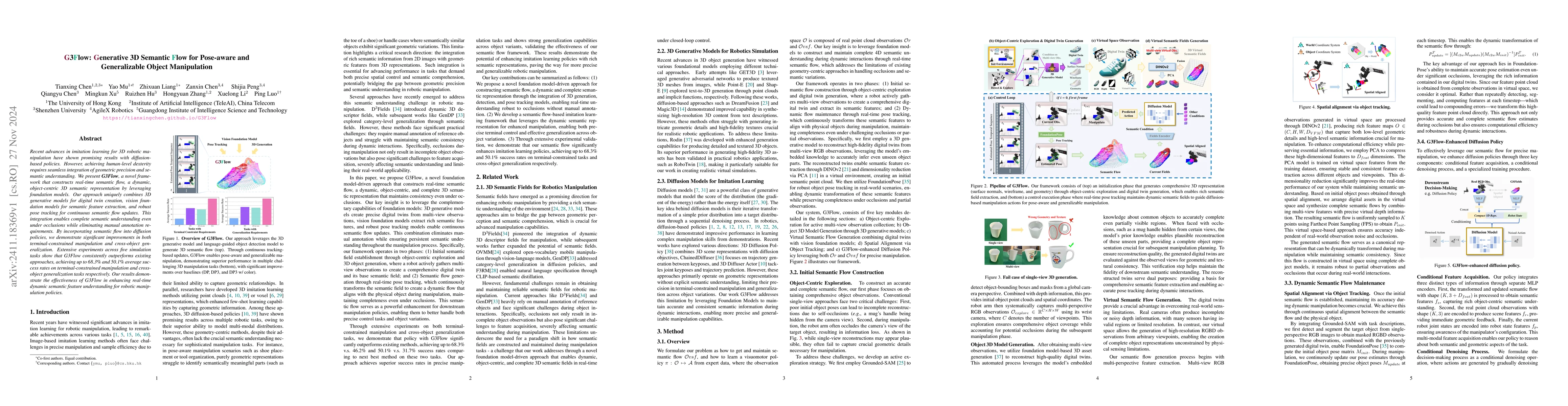 Thumbnail for G3Flow: Generative 3D Semantic Flow for Pose-aware and Generalizable
  Object Manipulation