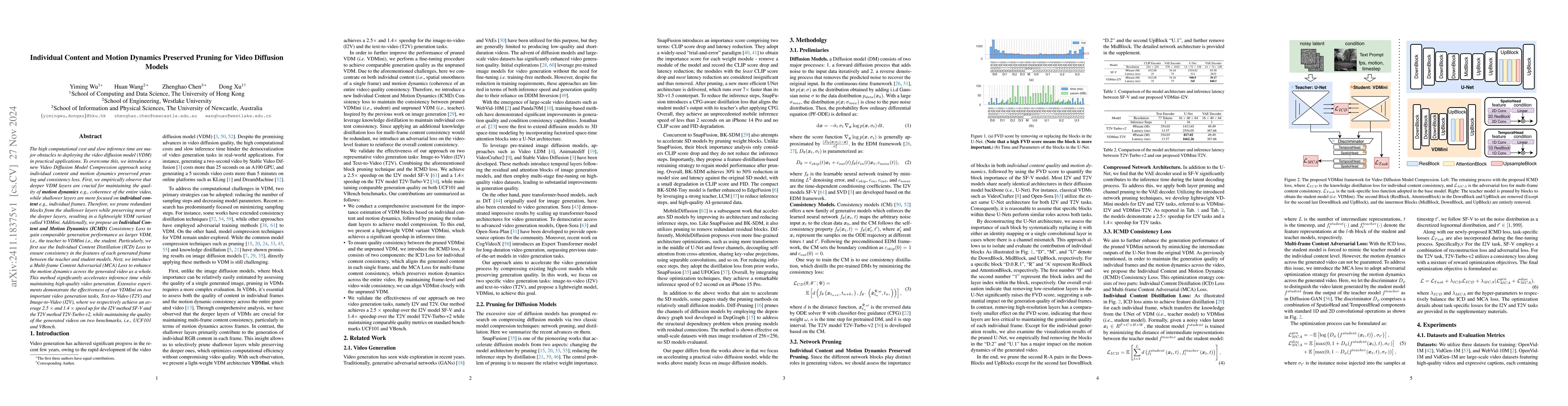 Thumbnail for Individual Content and Motion Dynamics Preserved Pruning for Video
  Diffusion Models