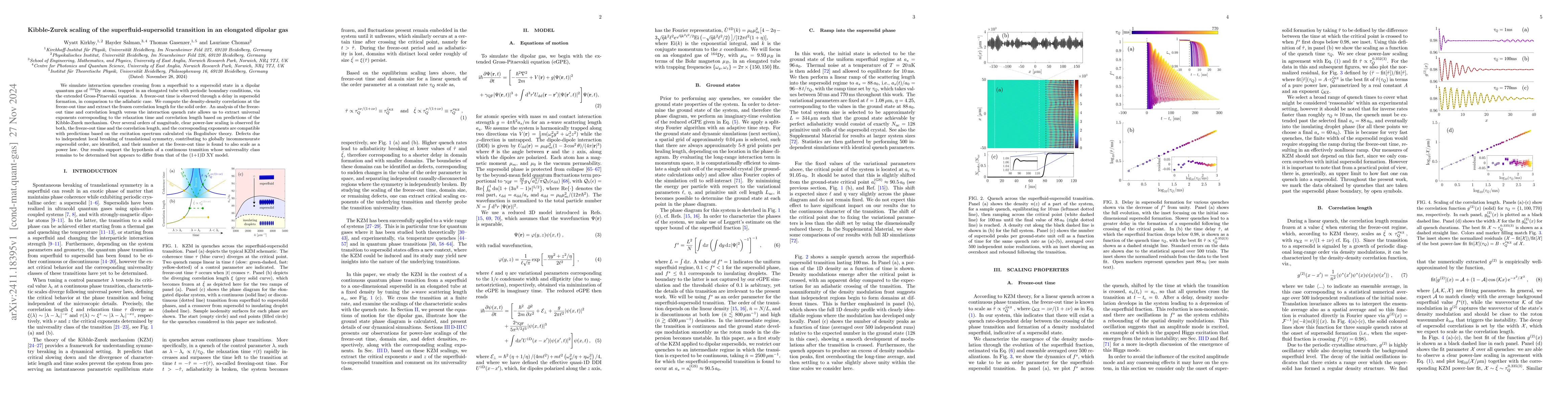 Thumbnail for Kibble-Zurek scaling of the superfluid-supersolid transition in an
  elongated dipolar gas