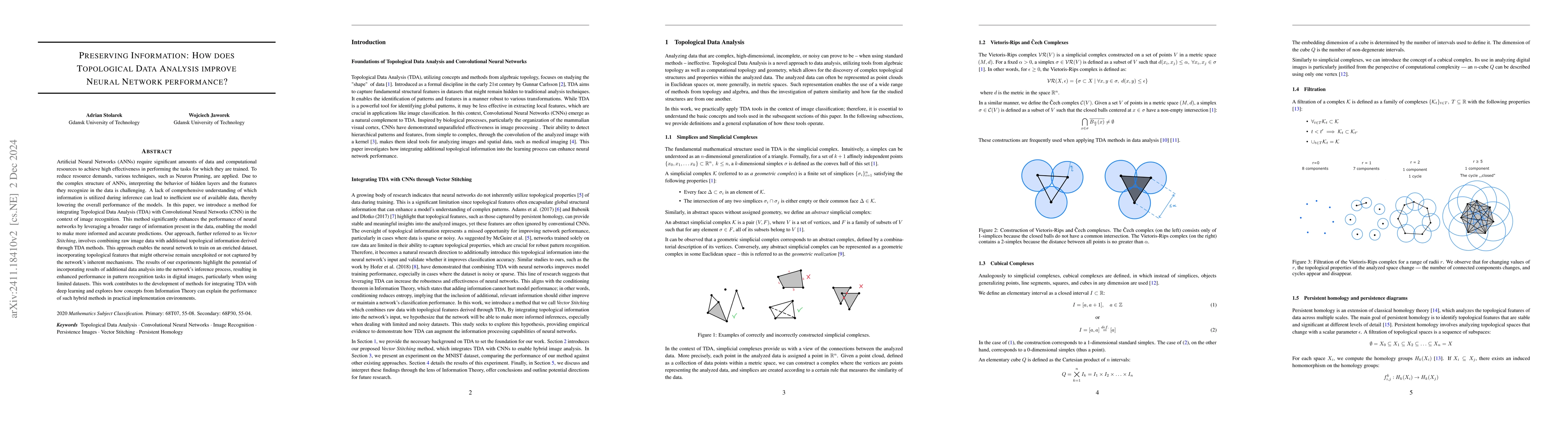 Thumbnail for Preserving Information: How does Topological Data Analysis improve
  Neural Network performance?