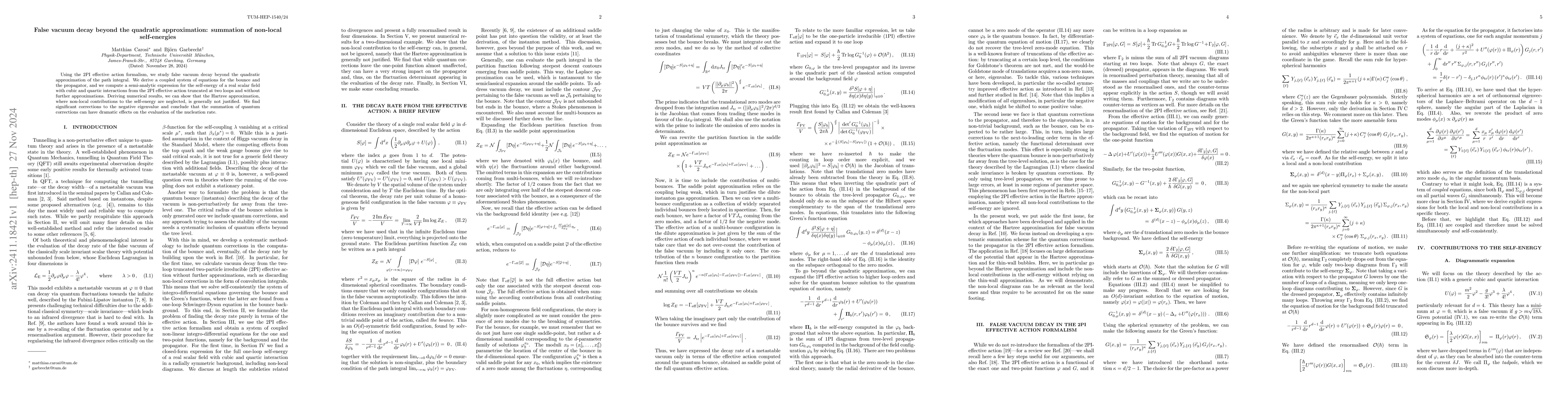 Thumbnail for False vacuum decay beyond the quadratic approximation: summation of
  non-local self-energies