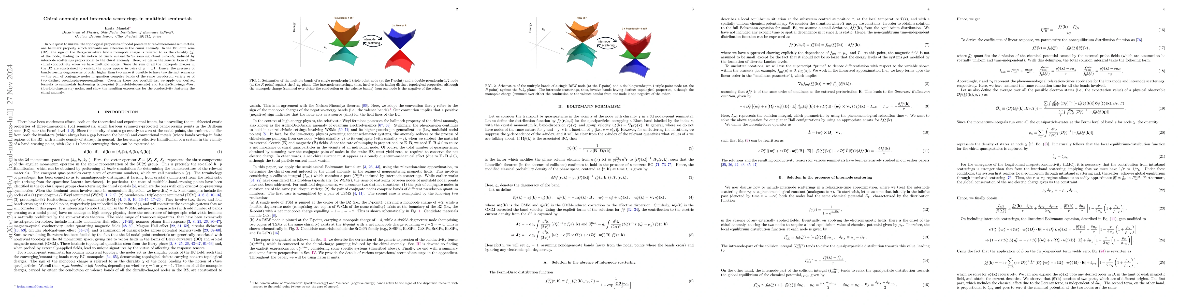 Thumbnail for Chiral anomaly and internode scatterings in multifold semimetals