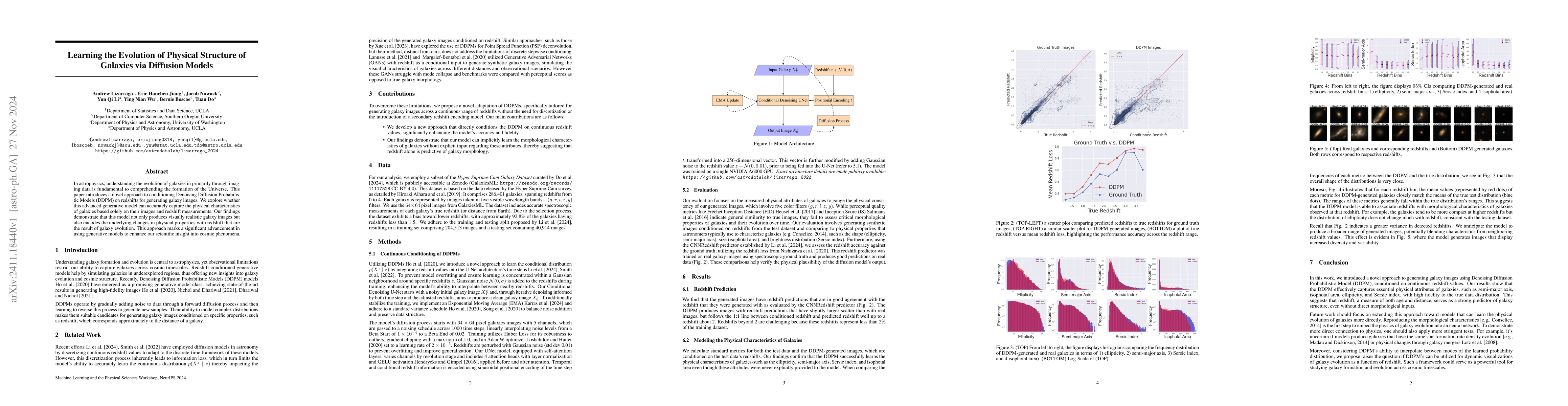 Thumbnail for Learning the Evolution of Physical Structure of Galaxies via Diffusion
  Models