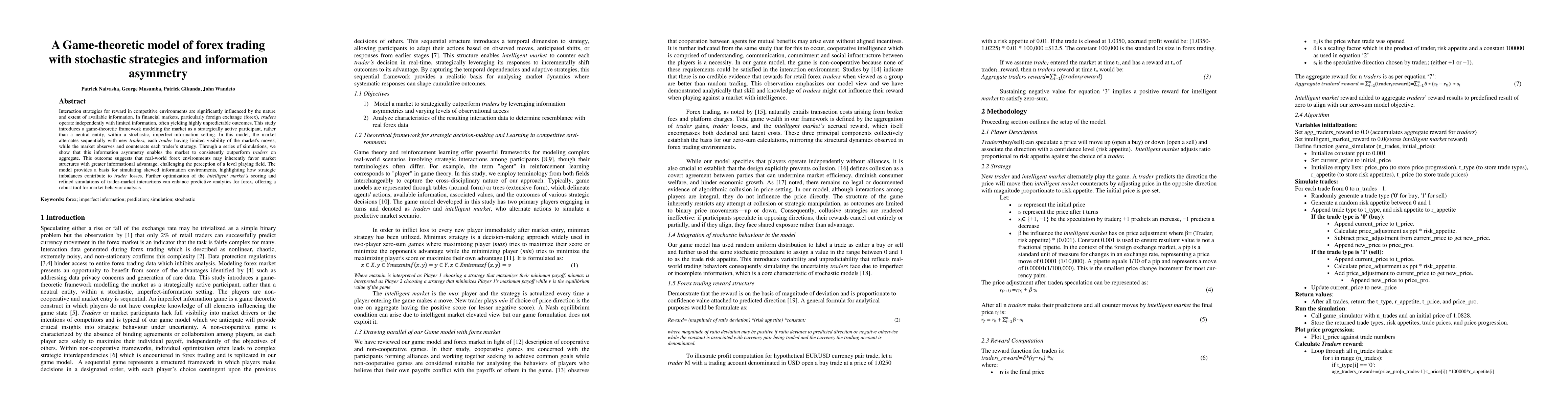 Thumbnail for A Game-theoretic model of forex trading with stochastic strategies and
  information asymmetry