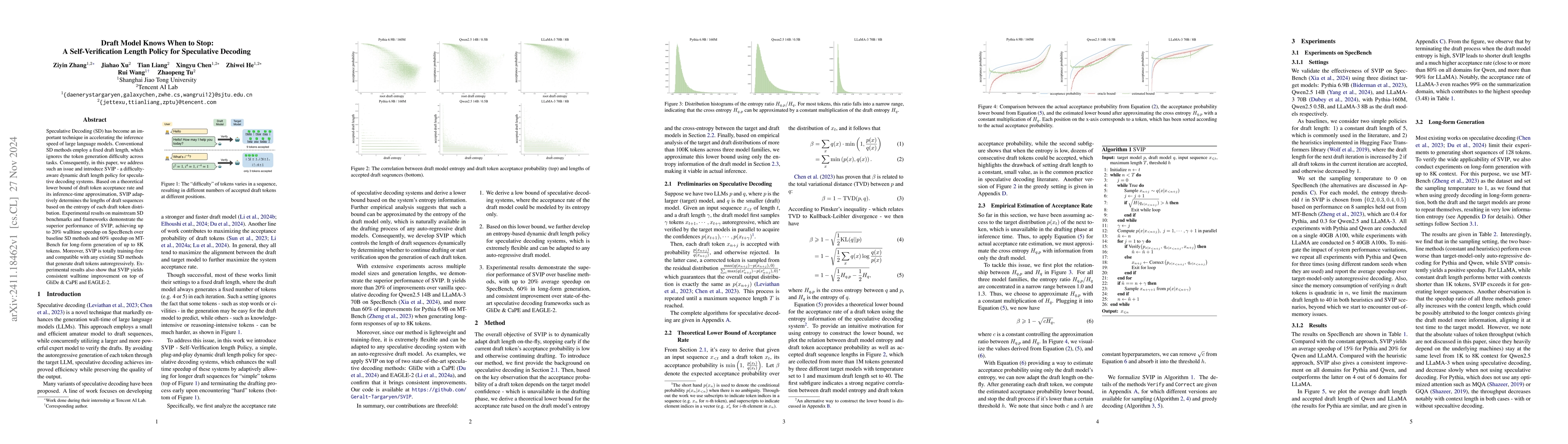 Thumbnail for Draft Model Knows When to Stop: A Self-Verification Length Policy for
  Speculative Decoding