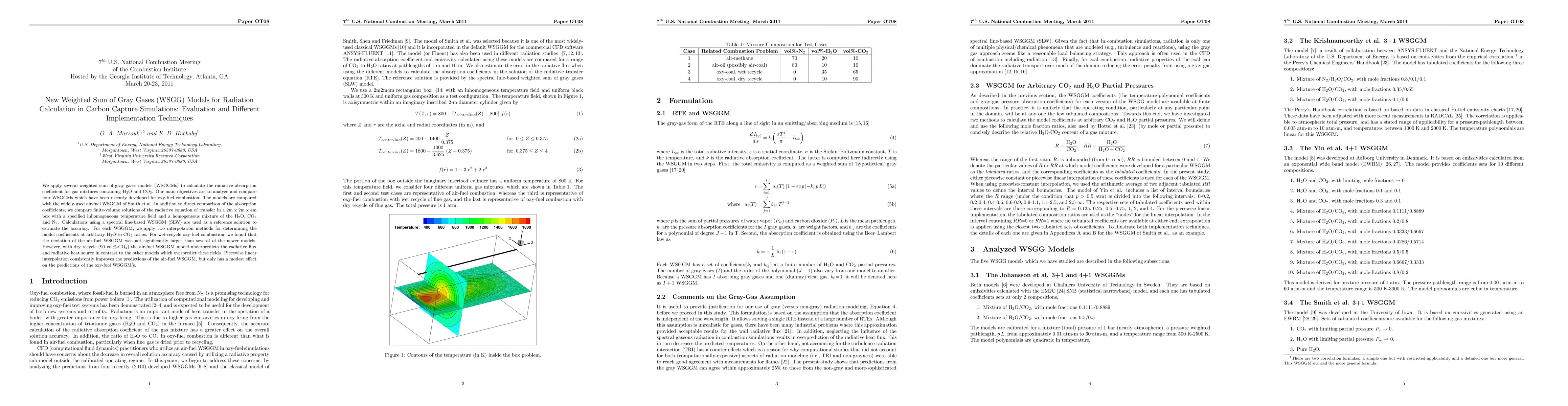 Thumbnail for New Weighted Sum of Gray Gases (WSGG) Models for Radiation Calculation
  in Carbon Capture Simulations: Evaluation and Different Implementation
  Techniques