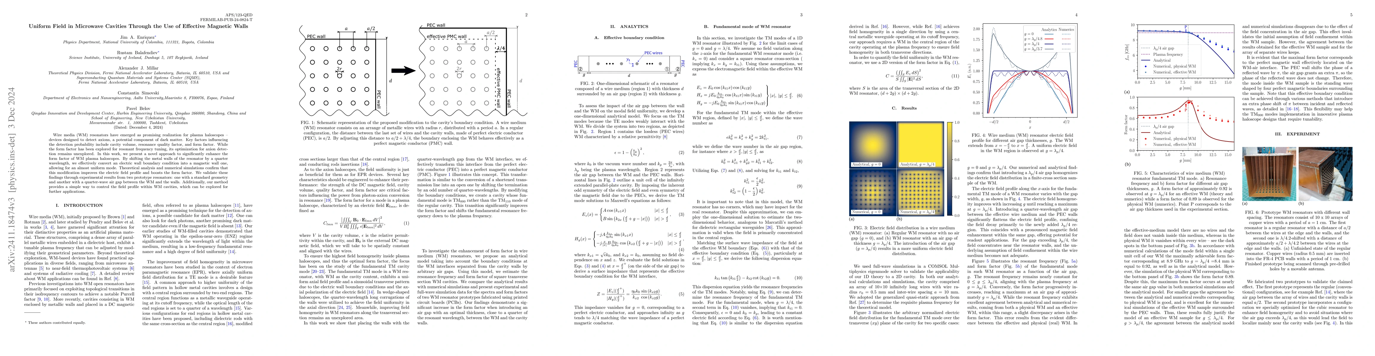 Thumbnail for Uniform Field in Microwave Cavities Through the Use of Effective
  Magnetic Walls