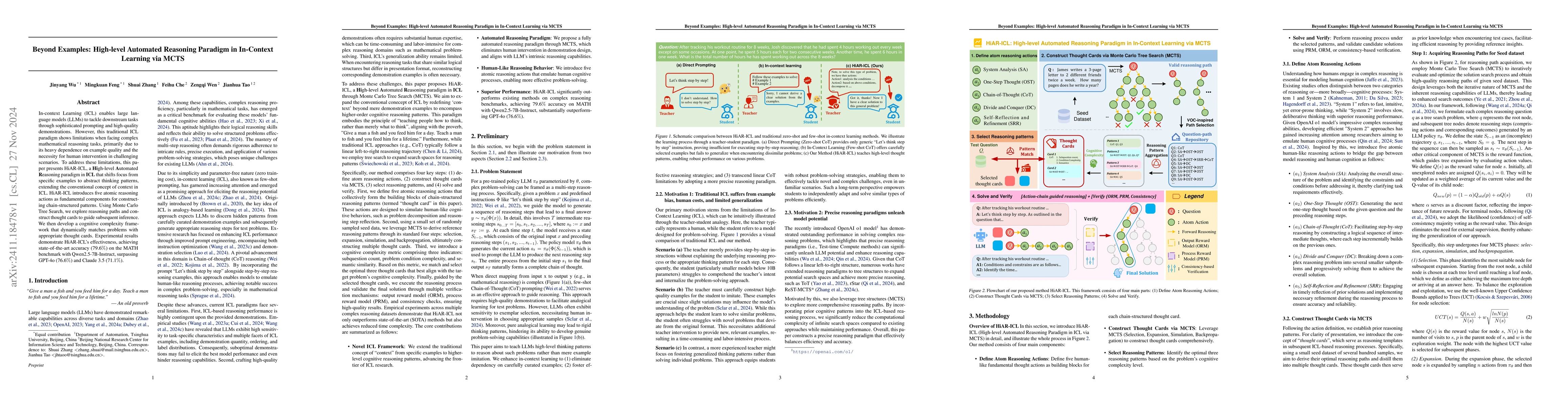 Thumbnail for Beyond Examples: High-level Automated Reasoning Paradigm in In-Context
  Learning via MCTS