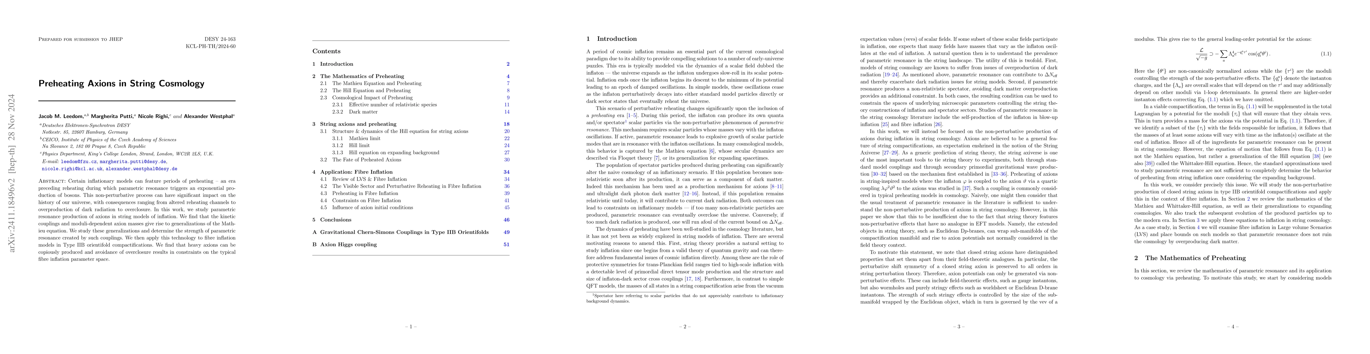 Thumbnail for Preheating Axions in String Cosmology