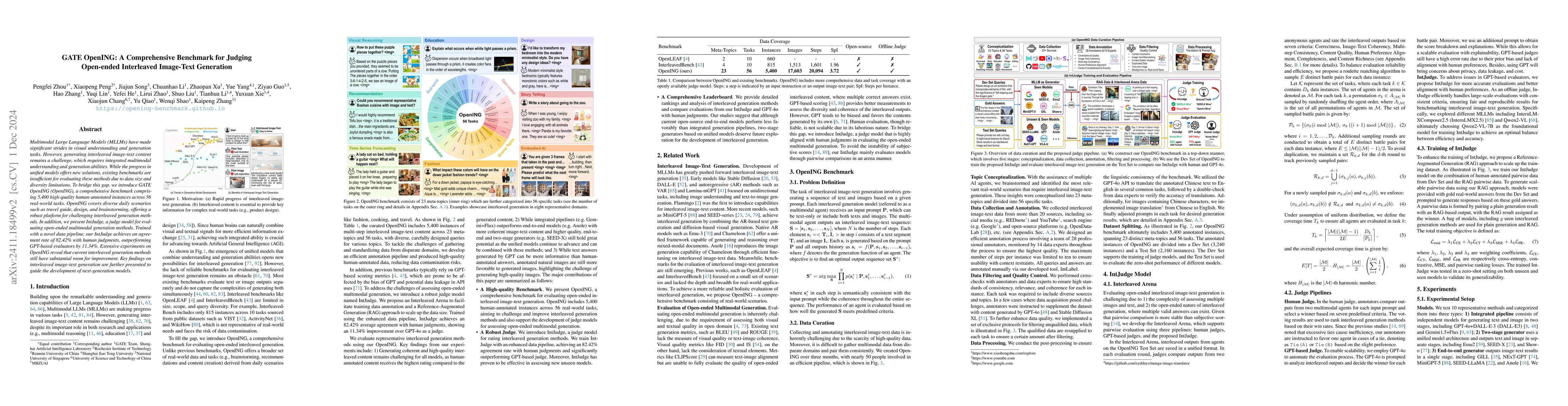 Thumbnail for GATE OpenING: A Comprehensive Benchmark for Judging Open-ended
  Interleaved Image-Text Generation