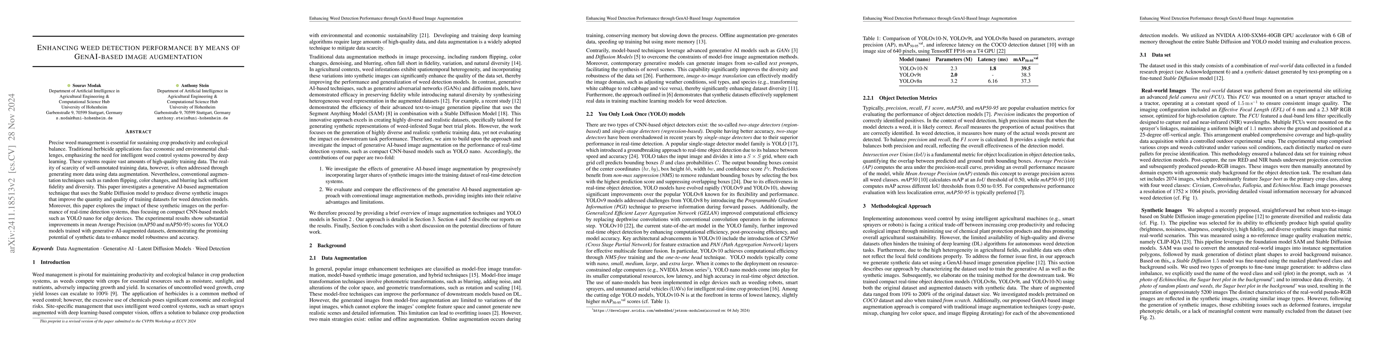 Thumbnail for Enhancing weed detection performance by means of GenAI-based image
  augmentation