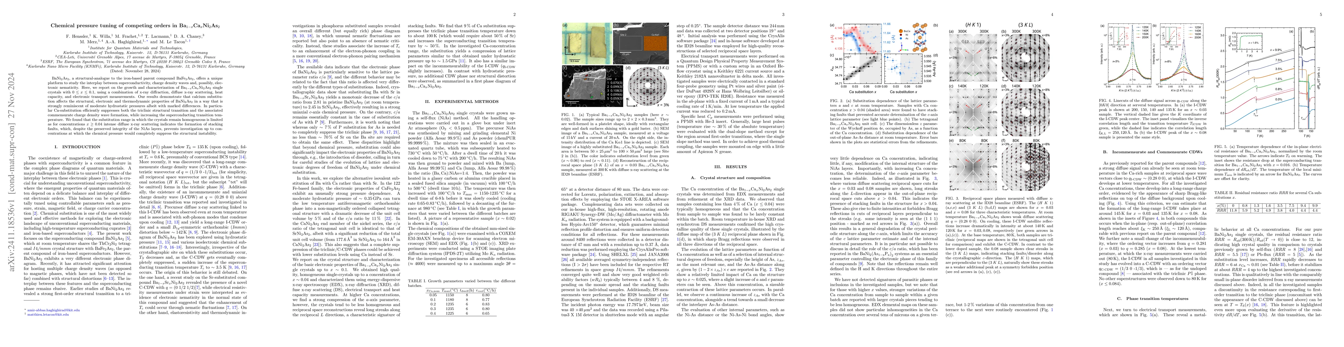 Thumbnail for Chemical pressure tuning of competing orders in
  $\textrm{Ba}_{1-x}\textrm{Ca}_{x}\textrm{Ni}_{2}\textrm{As}_{2}$