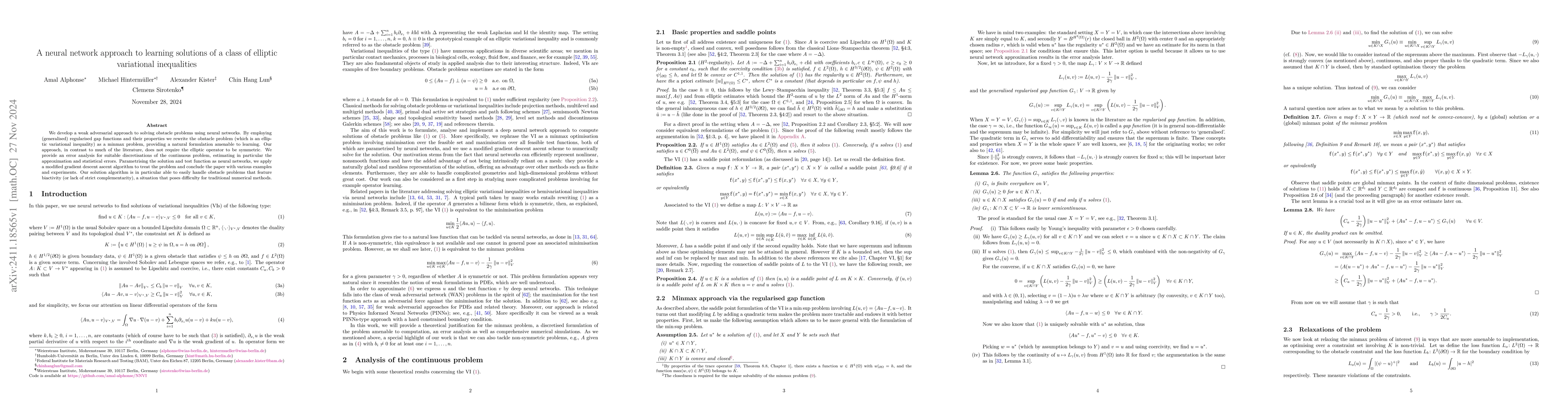 Thumbnail for A neural network approach to learning solutions of a class of elliptic
  variational inequalities