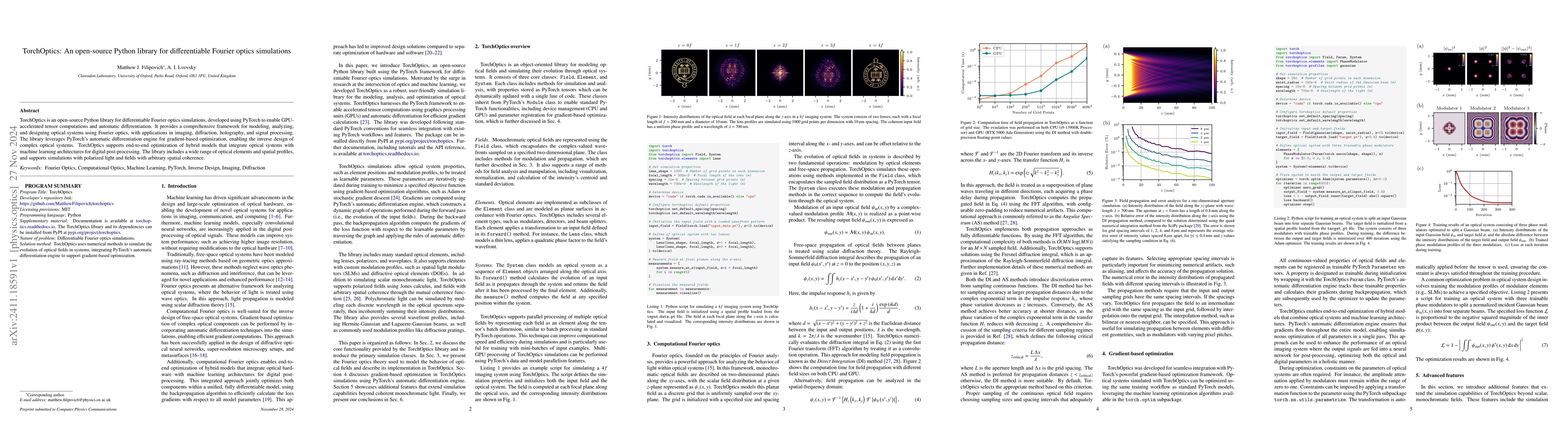 Thumbnail for TorchOptics: An open-source Python library for differentiable Fourier
  optics simulations