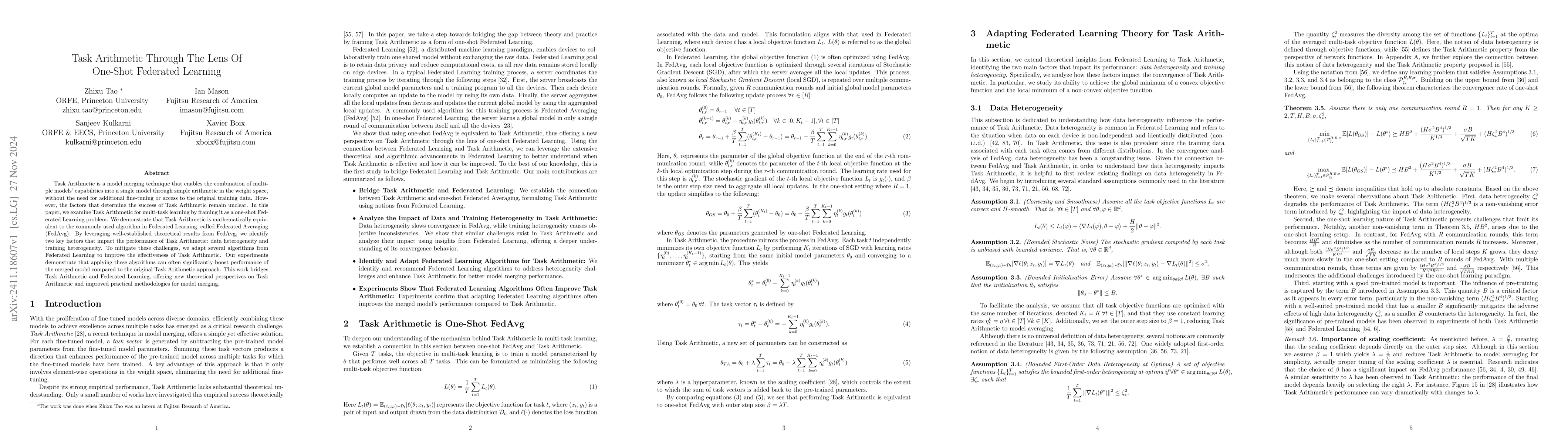 Thumbnail for Task Arithmetic Through The Lens Of One-Shot Federated Learning