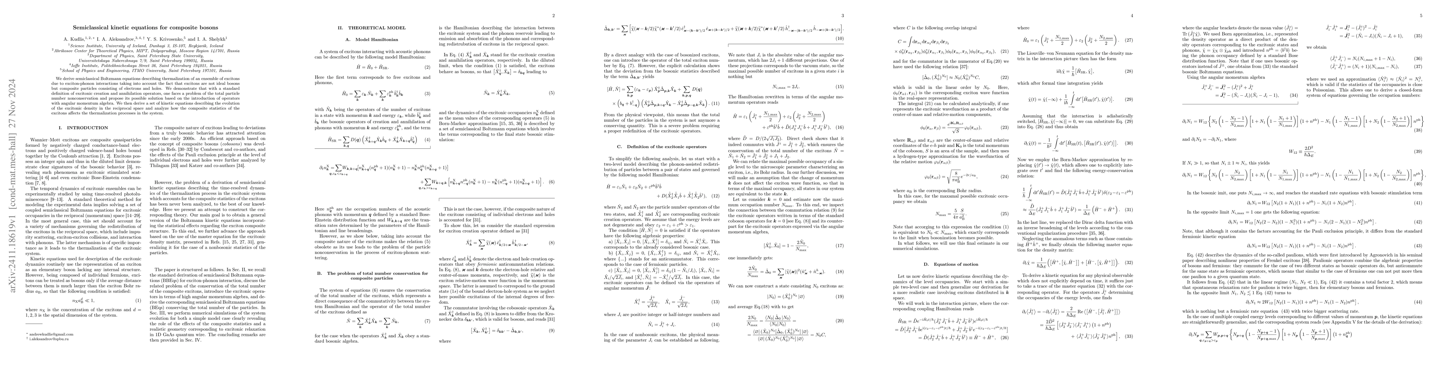 Thumbnail for Semiclassical kinetic equations for composite bosons