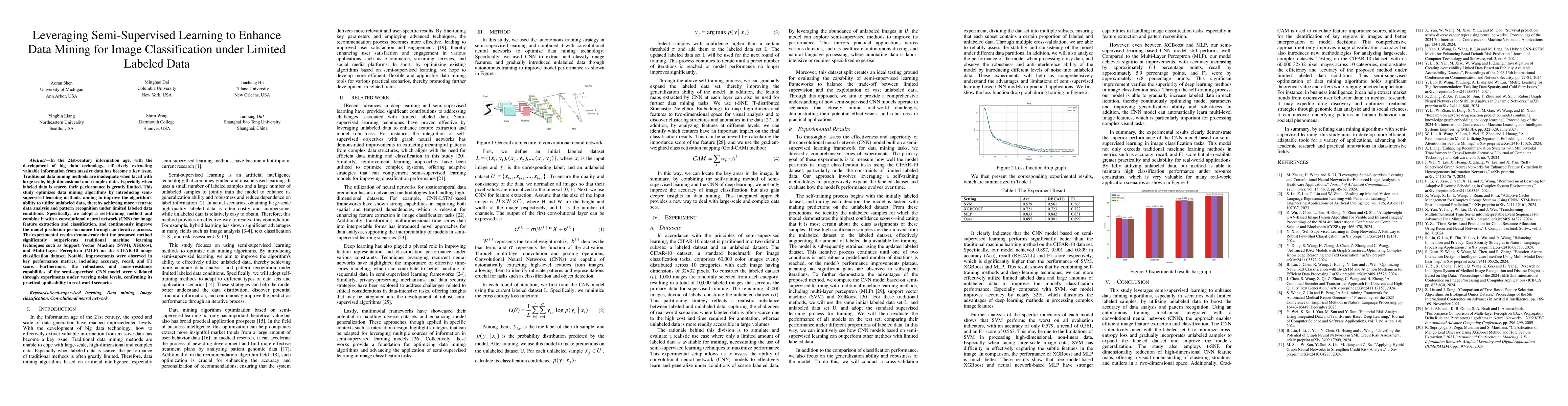Thumbnail for Leveraging Semi-Supervised Learning to Enhance Data Mining for Image
  Classification under Limited Labeled Data