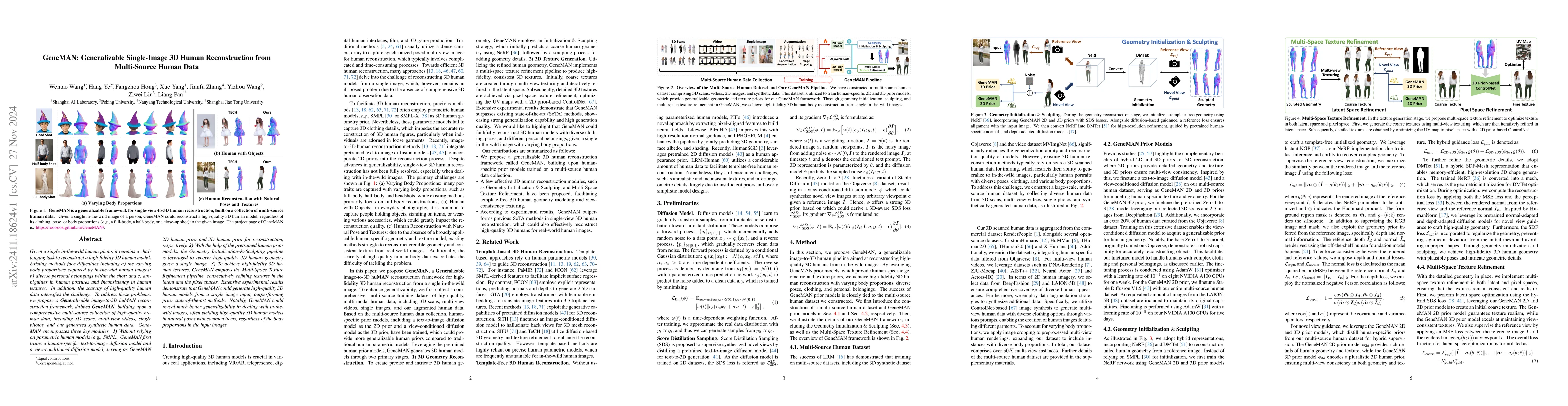 Thumbnail for GeneMAN: Generalizable Single-Image 3D Human Reconstruction from
  Multi-Source Human Data