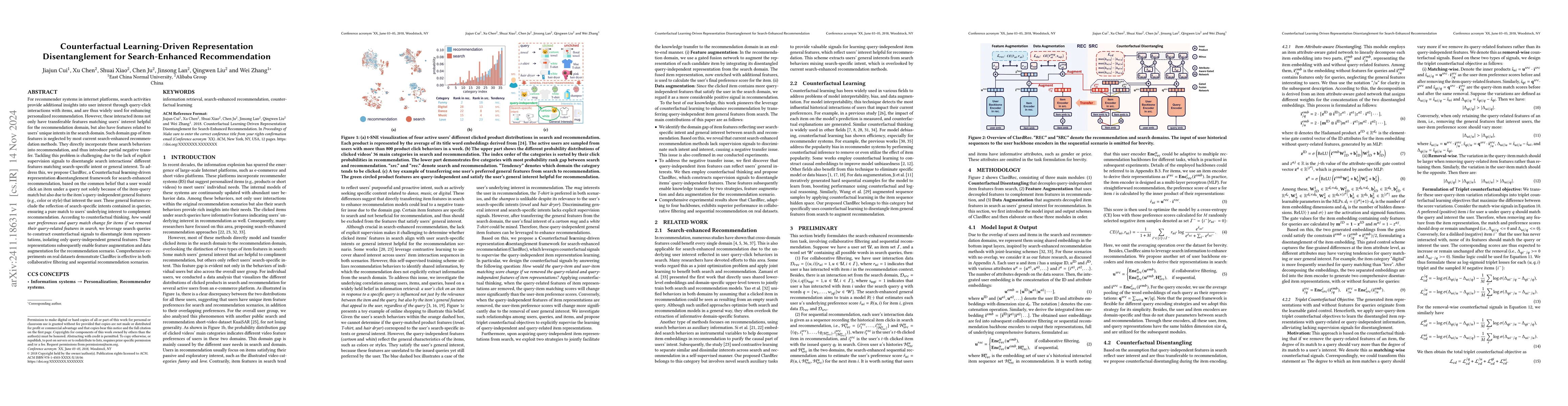 Thumbnail for Counterfactual Learning-Driven Representation Disentanglement for
  Search-Enhanced Recommendation