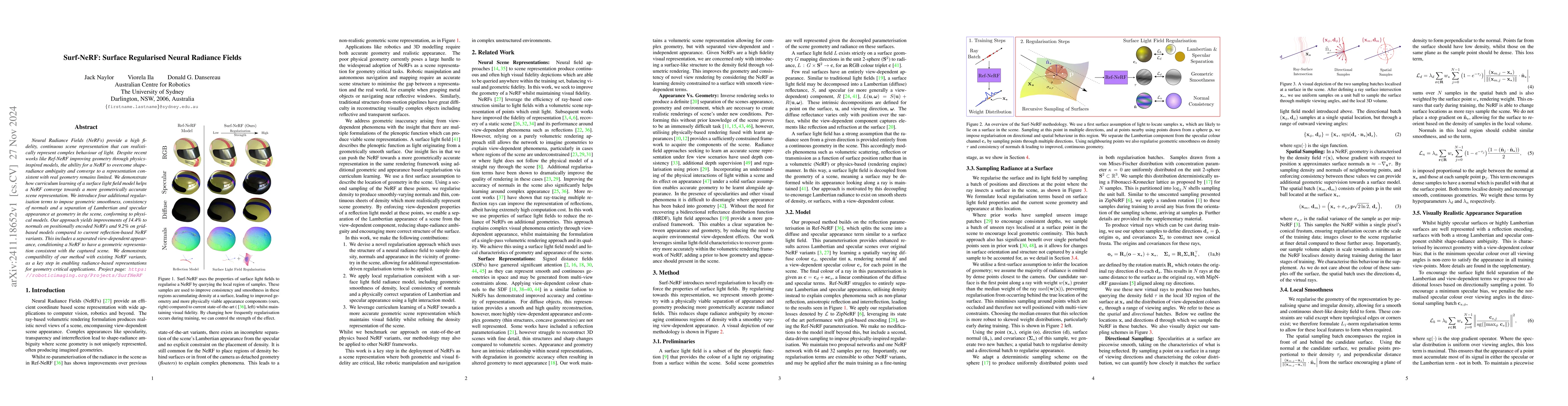 Thumbnail for Surf-NeRF: Surface Regularised Neural Radiance Fields
