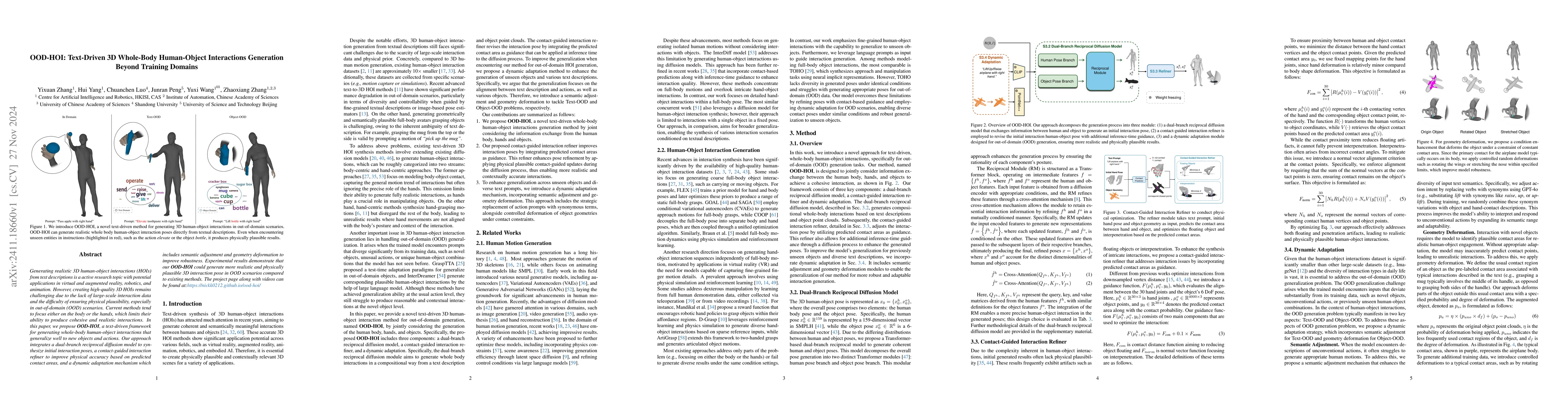 Thumbnail for OOD-HOI: Text-Driven 3D Whole-Body Human-Object Interactions Generation
  Beyond Training Domains