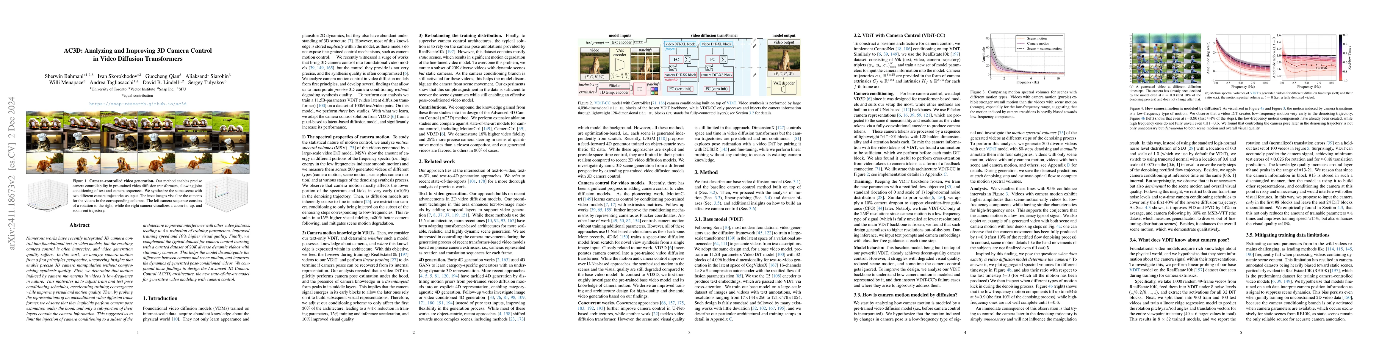 Thumbnail for AC3D: Analyzing and Improving 3D Camera Control in Video Diffusion
  Transformers