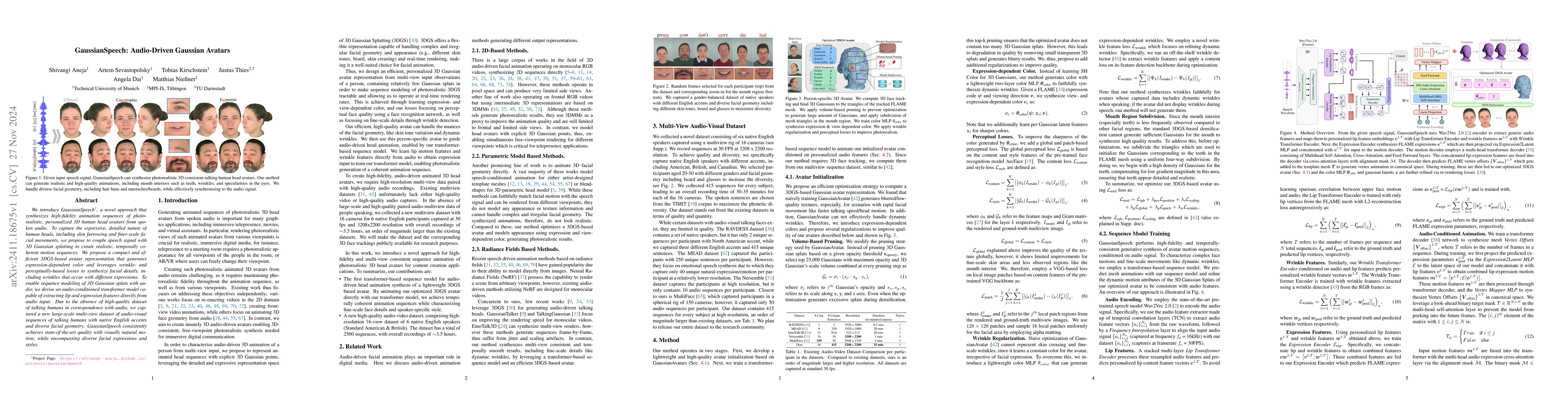 Thumbnail for GaussianSpeech: Audio-Driven Gaussian Avatars