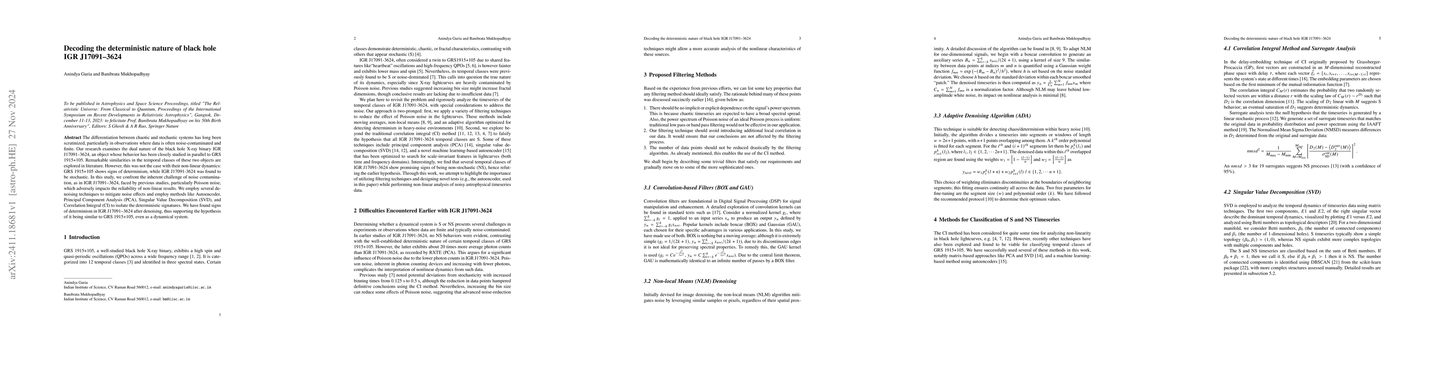 Thumbnail for Decoding the deterministic nature of black hole IGR J17091-3624