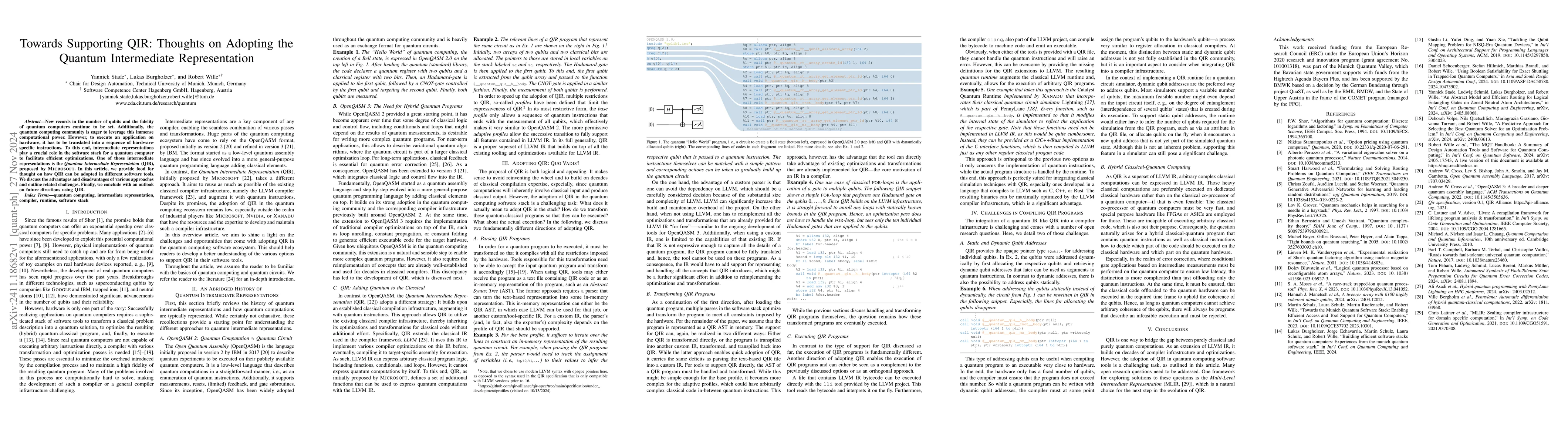Thumbnail for Towards Supporting QIR: Thoughts on Adopting the Quantum Intermediate
  Representation