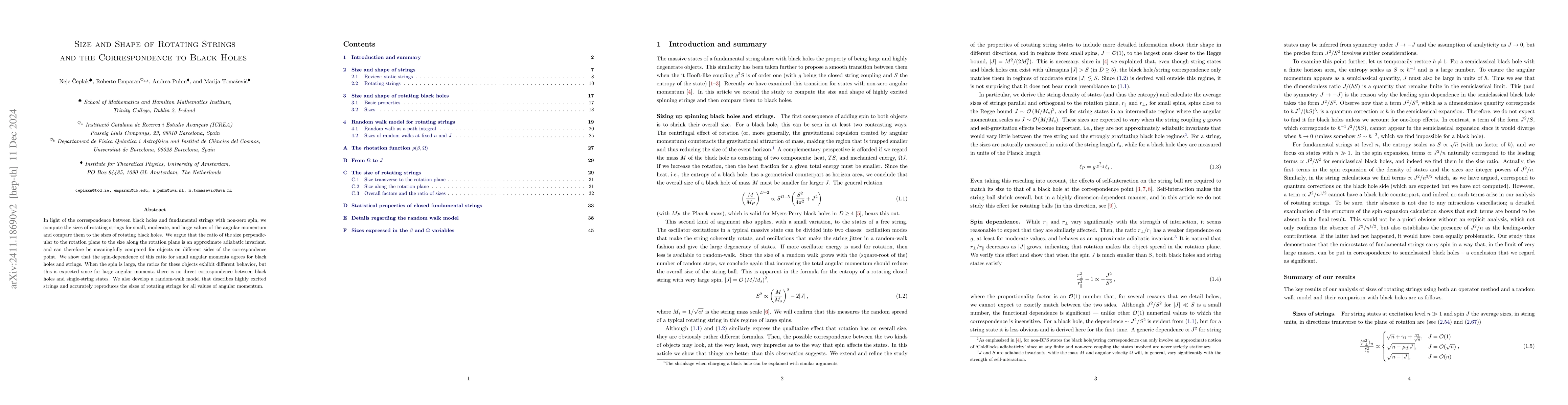 Thumbnail for Size and Shape of Rotating Strings and the Correspondence to Black Holes