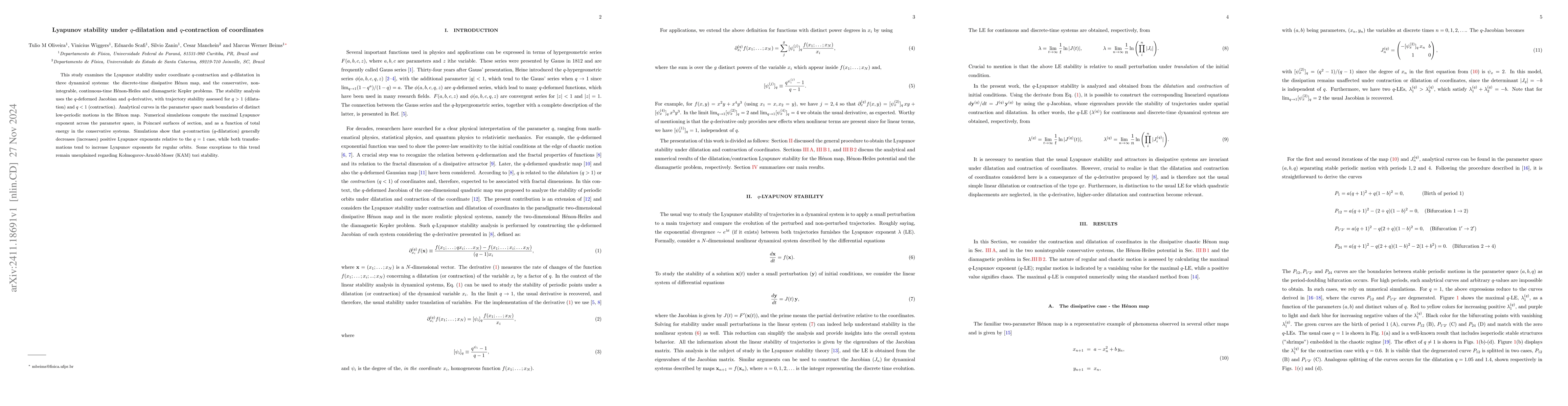 Thumbnail for Lyapunov stability under $q$-dilatation and $q$-contraction of
  coordinates